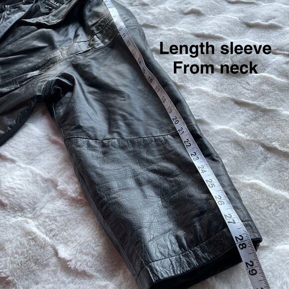 🔥Vintage 90s Pelle New York Milano Classic Seam Leather Jacket Oversized Baggy - Picture 16 of 16